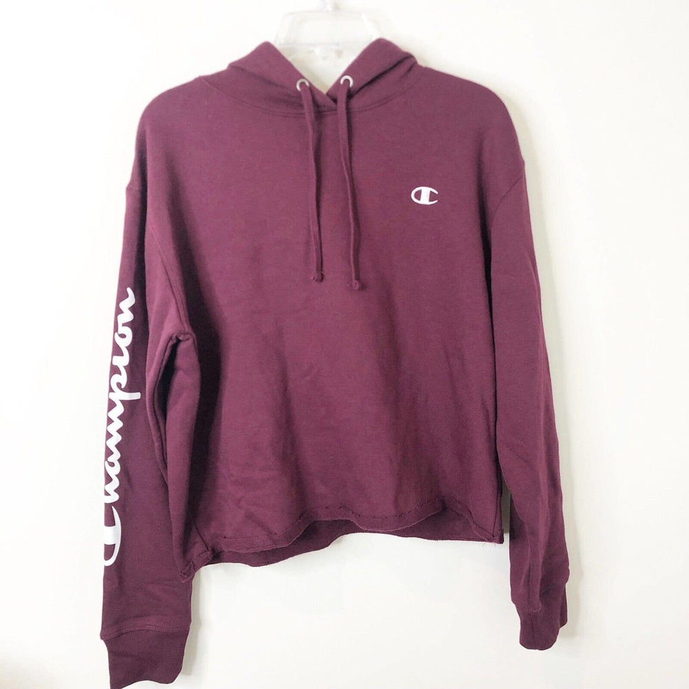Champion Maroon Hoodie with White Logo